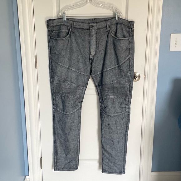 True Religion Gray Rocco Relaxed Moto Skinny Jeans - 35660 - Picture 2 of 14